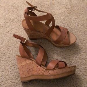 Franco Sarto tan wedges